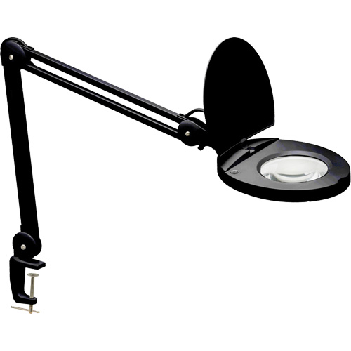Adjustable Magnifier Lamp, 3 Diopter, LED Light, 47" Arm, C-Clamp, Black Waymarc Industries Inc