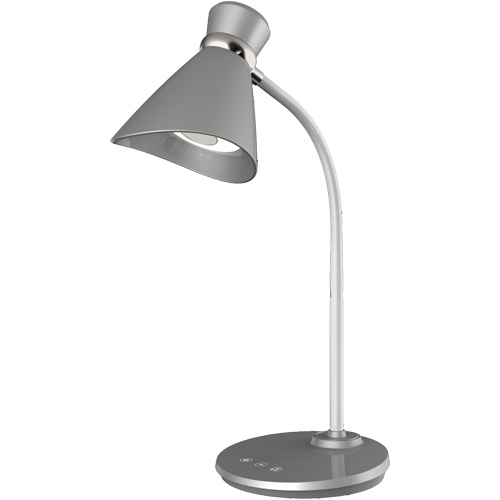 Desk Lamp, 6 W, LED, 16" Neck, Silver Waymarc Industries Inc