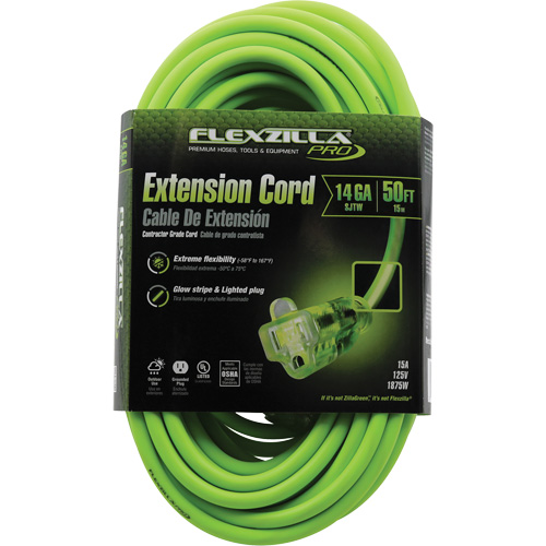Cordon rallonge industriel Flexzilla Pro, Toutes saisons, SJTW, AWG 14/3, 15 A, 50' Waymarc Industries Inc