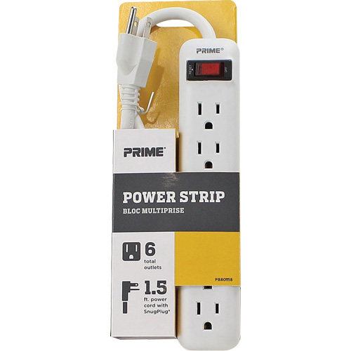 Power Strip, 6 Outlet(s), 1-1/2', 15 A, 1875 W, 125 V Waymarc Industries Inc