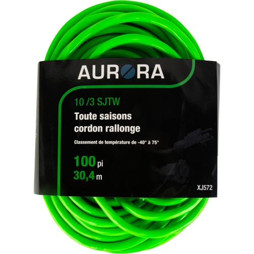 Industrial Extension Cord, All-Weather, SJTW, 10/3 AWG, 15 A, 100' Waymarc Industries Inc