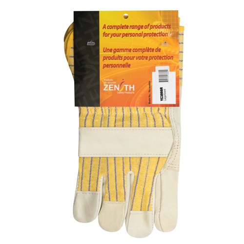 Fitters Patch Palm Gloves, Large, Grain Cowhide Palm, Cotton Inner Lining Waymarc Industries Inc