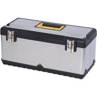 JPSTB-22 Boîte &agrave; outils en acier inoxydable, 11" P x 22-1/2" la x 10-3/4" h, Noir/Gris Waymarc Industries Inc