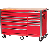 PRC5610 Armoire &agrave; rouleaux s&eacute;rie Pro, 10 tiroirs, 55-9/10" la x 24-1/10" p x 39-7/10" h, Rouge Waymarc Industries Inc