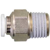 Straight Threaded Connector, 1/4", Brass, NPT Thread TS710 | Waymarc Industries Inc