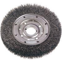 Crimped Wire Wheel Brushes - Narrow Face, 6" Dia., 0.014" Fill, 1-1/4" Arbor Waymarc Industries Inc