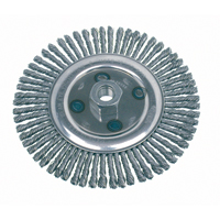 Knot Wire Wheel Brushes - Stringer Bead, 4-7/8" Dia., 0.02" Fill, 5/8"-11 Arbor, Steel BX338 | Waymarc Industries Inc