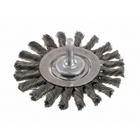 Brosses rotatives &agrave; fils nou&eacute;s - Brosse rotative &agrave; fils nou&eacute;s a/queue 1/4", fils nou&eacute;s standards, Dia. 3", Fils 0,014", Acier Waymarc Industries Inc