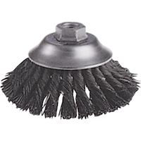 Brosses-boisseau &agrave; fils nou&eacute;s - Brosse-boisseau &eacute;vas&eacute;e, Dia. 6", Fils 0,02", Arbre 5/8"-11, Acier Waymarc Industries Inc