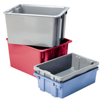 Polylewton Stack-N-Nest&reg; Containers, 15.1" x 30.1" x 24", Blue Waymarc Industries Inc