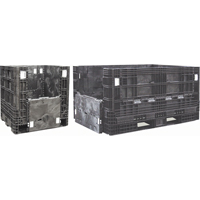 Conteneurs repliables en poly&eacute;thyl&egrave;ne, 48" lo x 40" la x 34" h, Noir Waymarc Industries Inc