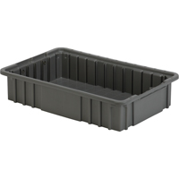 Contenant Divider Box, Poly&eacute;thyl&egrave;ne, 15,5" la x 9,9" p x 3,5" h, Gris Waymarc Industries Inc