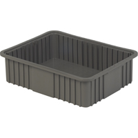 Contenant Divider Box, Poly&eacute;thyl&egrave;ne, 20,9" la x 15,9" p x 6" h, Gris Waymarc Industries Inc