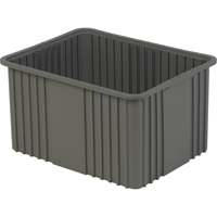 Contenant Divider Box, Poly&eacute;thyl&egrave;ne, 20,9" la x 15,9" p x 12" h, Gris Waymarc Industries Inc