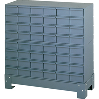 Casiers &agrave; tiroirs industriels avec base, 48 tiroirs, 34-1/8" la x 12-1/4" p x 33-3/4" h, Gris Waymarc Industries Inc
