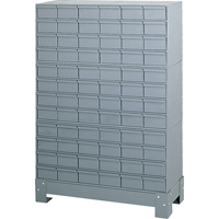 Casiers &agrave; tiroirs industriels avec base, 72 tiroirs, 34-1/8" la x 12-1/4" p x 48-1/8" h, Gris Waymarc Industries Inc