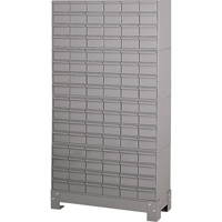 Casiers &agrave; tiroirs industriels avec base, 96 tiroirs, 34-1/8" la x 12-1/4" p x 62-1/2" h, Gris Waymarc Industries Inc