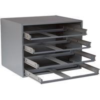 Compartment Box Cabinets, Steel, 4 Slots, 20" W x 15-3/4" D x 15" H, Grey CA965 | Waymarc Industries Inc