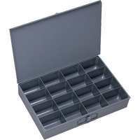 Boîtes &agrave; fond courb&eacute;, Acier, 16 compartiments, 18" la x 12" p, 3" h, Gris Waymarc Industries Inc