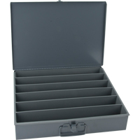 Compartment Steel Scoop Boxes , 18.34" W x 12.16" D x 3.16" H, 6 Horizontal Compartments Waymarc Industries Inc