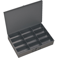 Boîtes &agrave; fond courb&eacute;, Acier, 12 compartiments, 13 3/8" la x 9-1/4" p, 2" h, Gris Waymarc Industries Inc