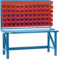 Louvered Rack with Bins, 36 Bins, 72" W x 15" D x 40" H CB185 | Waymarc Industries Inc