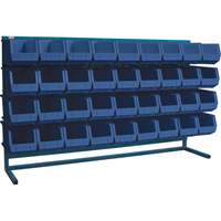 Louvered Rack with Bins, 36 Bins, 72" W x 15" D x 40" H Waymarc Industries Inc