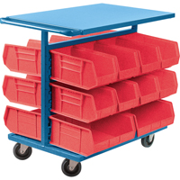 Chariot &agrave; bacs avec bacs, &agrave; deux c&ocirc;t&eacute;s, 20 bacs, 24" la x 38-1/2" p x 36-1/2" h Waymarc Industries Inc