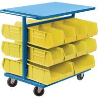 Bin Cart with Bins, Double-sided, 20 bins, 24" W x 38-1/2" D x 36-1/2" H Waymarc Industries Inc