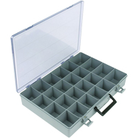 Compartment Case, Plastic, 24 Slots, 15-1/2" W x 11-3/4" D x 2-1/2" H, Grey CB499 | Waymarc Industries Inc