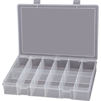 Compact Polypropylene Compartment Cases, 13-1/8" W x 9" D x 2-5/16" H, 12 Compartments Waymarc Industries Inc