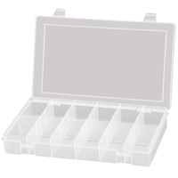 Compact Polypropylene Compartment Cases, 11" W x 6-3/4" D x 1-3/4" H, 12 Compartments CB509 | Waymarc Industries Inc