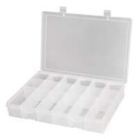 Compact Polypropylene Compartment Cases, 11" W x 6-3/4" D x 1-3/4" H, 18 Compartments CB511 | Waymarc Industries Inc