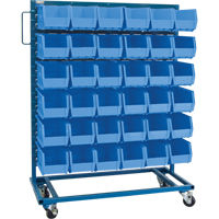Single-Sided Mobile Bin Rack, Single-sided, 36 bins, 36" W x 16" D x 46-1/2" H Waymarc Industries Inc