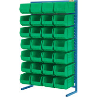 Support stationnaire pour bacs &agrave; un c&ocirc;t&eacute;, 36" la x 12" p x 61" h, 28 bacs Waymarc Industries Inc