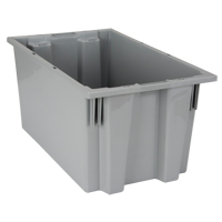 Stack & Nest Totes, 9" x 18" x 11", Grey Waymarc Industries Inc