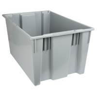 Stack & Nest Totes, 15" x 29.5" x 19.5", Grey Waymarc Industries Inc