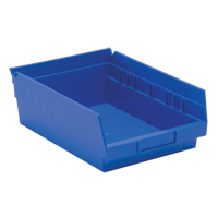 Shelf Bins, 8-3/8" W x 4" H x 11-5/8" D, Blue, 30 lbs. Capacity Waymarc Industries Inc