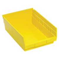 Bacs de rangement pour tablettes, 8-3/8" la x 4" H x 11-5/8" p, Jaune, Capacit&eacute; 30 lb Waymarc Industries Inc