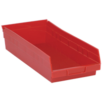 Shelf Bins, 8-3/8" W x 4" H x 17-7/8" D, Red, 40 lbs. Capacity Waymarc Industries Inc