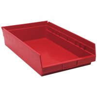 Shelf Bins, 11-1/8" W x 4" H x 17-7/8" D, Red, 40 lbs. Capacity Waymarc Industries Inc