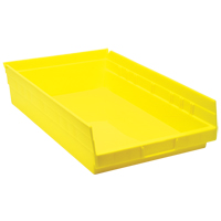 Shelf Bins, 11-1/8" W x 4" H x 17-7/8" D, Yellow, 40 lbs. Capacity Waymarc Industries Inc