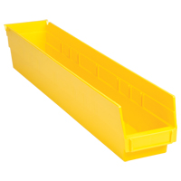 Shelf Bins, 4-1/8" W x 4" H x 23-5/8" D, Yellow, 50 lbs. Capacity Waymarc Industries Inc