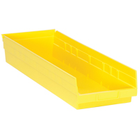 Shelf Bins, 8-3/8" W x 4" H x 23-5/8" D, Yellow, 50 lbs. Capacity Waymarc Industries Inc