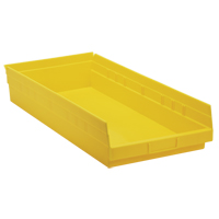 Shelf Bins, 11-1/8" W x 4" H x 23-5/8" D, Yellow, 50 lbs. Capacity Waymarc Industries Inc