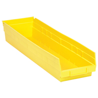 Shelf Bins, 6-5/8" W x 4" H x 23-5/8" D, Yellow, 50 lbs. Capacity Waymarc Industries Inc