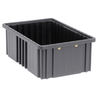Conductive Dividable Grid Containers, Polypropylene, 10-7/8" W x 16-1/2" D x 6" H, Black Waymarc Industries Inc