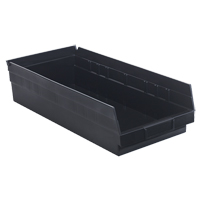 Economy Shelf Bin, 8-3/8" W x 4" H x 17-7/8" D, Black Waymarc Industries Inc
