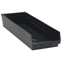 Economy Shelf Bin, 8-3/8" W x 4" H x 23-5/8" D, Black, 60 lbs. Capacity Waymarc Industries Inc
