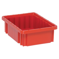 Divider Box<sup>®</sup> Containers, Plastic, 10.9" W x 8.3" D x 3.5" H, Red CC934 | Waymarc Industries Inc